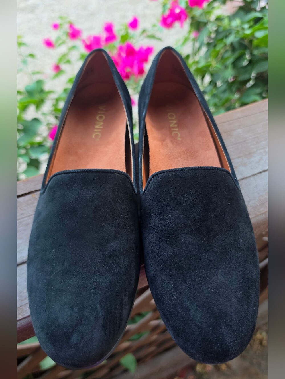 Vionic Black Suede Slip-On Flats - Picture 2 of 9